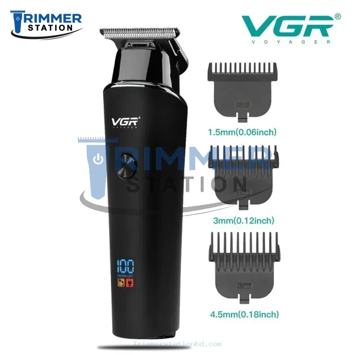 VGR V-937 Professional Hair Trimmer with LED Display | 500 Min Runtime | Best Price in BD